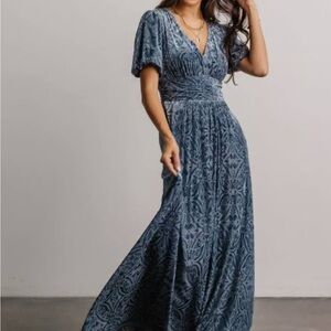 Baltic Born Leslie Velvet Maxi Dress Blue 1XL